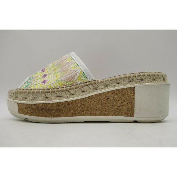 Kanna Multi-Color Slide Platform Wedge Espadrille Sandals Shoes Women's 39 / 9 - Picture 7 of 10